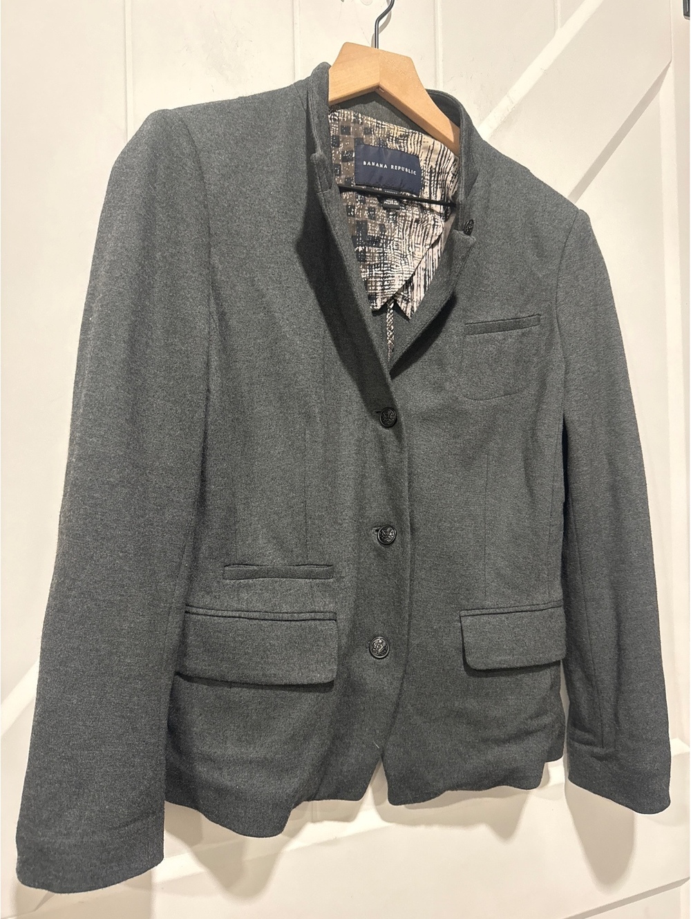 Banana Republic Women's Gray Stretch Blazer Size 8